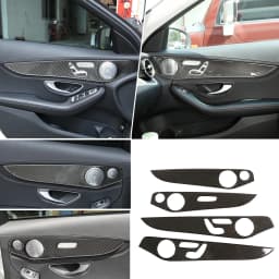 Soft Carbon Fiber For Mercedes Benz C GLC Class W205 2014-2020 Interior Door Decoration Panel Cover Trims Car Accessories