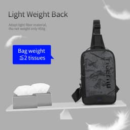 Tigernu Men's Chest Bag 9.7inch Tablet Street Style Shoulder Bag Casual Sling Bags Travel Bag Crossbody Bags Pack for Teenager