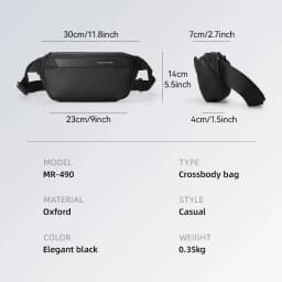 Mark Ryden Men's Chest Bag Business Leisure Multifunctional Sports Cycling Crossbody Bag Single Shoulder Bag Motorcycle Fishing