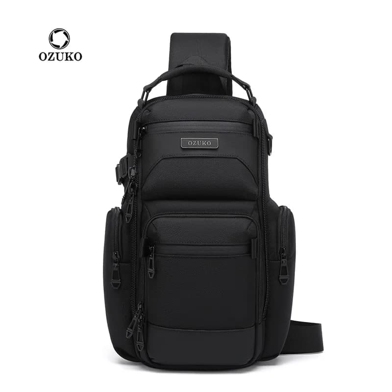 OZUKO Chest Bag, Stylish Multi-functional Crossbody Bag, Lightweight Waterproof Travel Crossbody Bag for Men