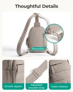 BAGSMART Multi-Layer Crossbody Bag Women Puffer Sling Bag Purses Handbag Outdoor Activities Fanny Packs for Travel Hiking