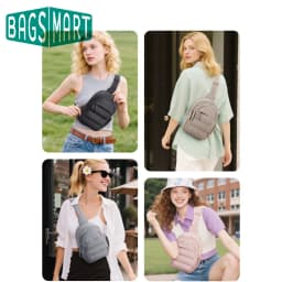 BAGSMART Multi-Layer Crossbody Bag Women Puffer Sling Bag Purses Handbag Outdoor Activities Fanny Packs for Travel Hiking