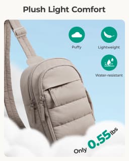 BAGSMART Multi-Layer Crossbody Bag Women Puffer Sling Bag Purses Handbag Outdoor Activities Fanny Packs for Travel Hiking