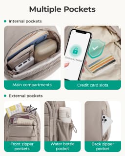BAGSMART Multi-Layer Crossbody Bag Women Puffer Sling Bag Purses Handbag Outdoor Activities Fanny Packs for Travel Hiking