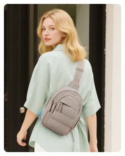 BAGSMART Multi-Layer Crossbody Bag Women Puffer Sling Bag Purses Handbag Outdoor Activities Fanny Packs for Travel Hiking