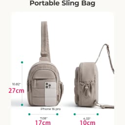 BAGSMART Multi-Layer Crossbody Bag Women Puffer Sling Bag Purses Handbag Outdoor Activities Fanny Packs for Travel Hiking