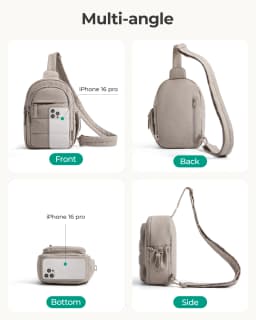 BAGSMART Multi-Layer Crossbody Bag Women Puffer Sling Bag Purses Handbag Outdoor Activities Fanny Packs for Travel Hiking