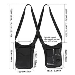 Men Outdoor Anti Theft Sling Chest Bag Concealed Crossbody Backpack Adjustable Shoulder Straps Multi Pockets