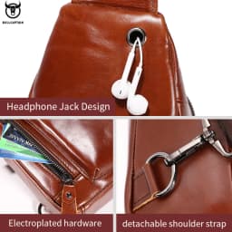 Bullcaptain Men's Multifunction Anti-theft Man Crossbody Cross Body Travel Sling Chest Bags Pack Messenger Pack for Male