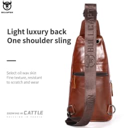 Bullcaptain Men's Multifunction Anti-theft Man Crossbody Cross Body Travel Sling Chest Bags Pack Messenger Pack for Male
