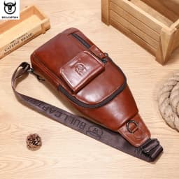 Bullcaptain Men's Multifunction Anti-theft Man Crossbody Cross Body Travel Sling Chest Bags Pack Messenger Pack for Male