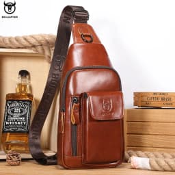 Bullcaptain Men's Multifunction Anti-theft Man Crossbody Cross Body Travel Sling Chest Bags Pack Messenger Pack for Male