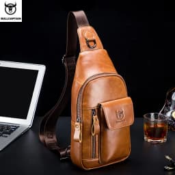 Bullcaptain Men's Multifunction Anti-theft Man Crossbody Cross Body Travel Sling Chest Bags Pack Messenger Pack for Male