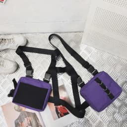 Hip Hop Chest Bag Tactical Streetwear Waist Pack Unisex Outdoor Functional Vest Bag Two Pockets Harness Chest Rig Bag Disco Pack