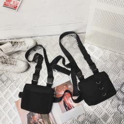 Hip Hop Chest Bag Tactical Streetwear Waist Pack Unisex Outdoor Functional Vest Bag Two Pockets Harness Chest Rig Bag Disco Pack