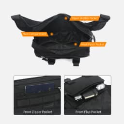 Tigernu Men's Crossbody Bag Large Capacity Waist Bag Male Sling Bag Hunting Outdoor Chest Bag Hiking Messenger Bag