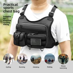 Front Sports Chest Bag With Adjustable Straps Vest bag Shoulder Backpack Large Capacity Outdoor Cycling Climbing bags Women Men