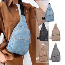 Korean Version Versatile Soft Leather Men's Casual Chest Bag Large Capacity Travel Women's Shoulder Crossbody Bag Backpack