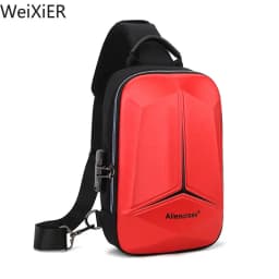 Men PVC Multifunction USB Shoulder Anti-theft Sports Cross Body Sling Gym Chest Bags Travel Messenger Pack Casual Pack for Male