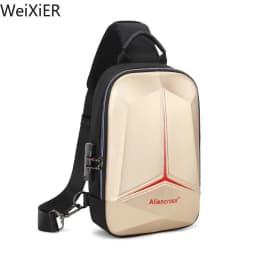Men PVC Multifunction USB Shoulder Anti-theft Sports Cross Body Sling Gym Chest Bags Travel Messenger Pack Casual Pack for Male