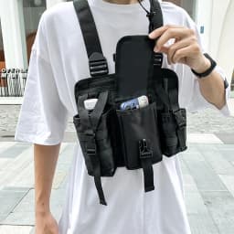 CCRXRQ Hip-hop Streetwear Men Chest Bags 2026 New Fashion Unisex Tactical Vest Backpacks Multi-function Sport Travel Chest Pack