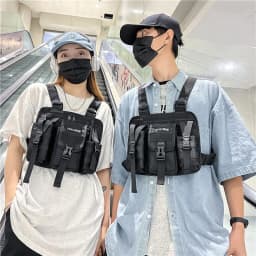 CCRXRQ Hip-hop Streetwear Men Chest Bags 2026 New Fashion Unisex Tactical Vest Backpacks Multi-function Sport Travel Chest Pack
