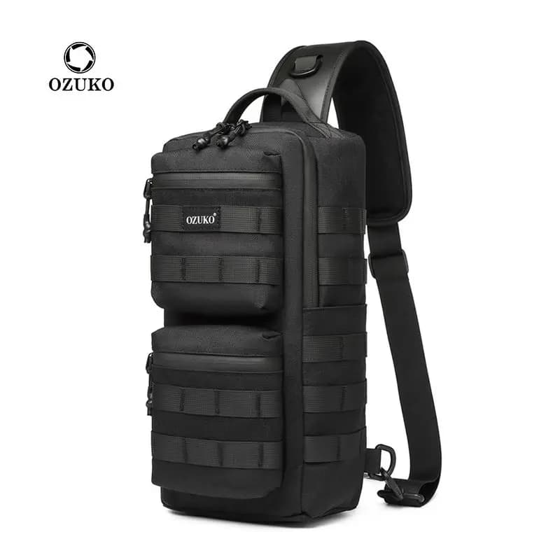 Ozuko Tactical Chest Bag Outdoor Sports Men's Oblique Straddle Shoulder Bag Waterproof Men's One Shoulder Crossbody Flex Bag