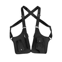 Luxury Design Men's Tactical Vest Bag High Quality PU Leather Man Chest bag Phone Pouch Vintage Design Underarm Back Pack Bags