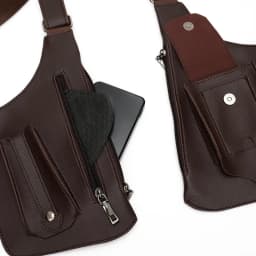 Luxury Design Men's Tactical Vest Bag High Quality PU Leather Man Chest bag Phone Pouch Vintage Design Underarm Back Pack Bags