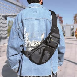 Casual Oxford Cloth Crossbody Bag Men's Fashion Single Shoulder Bag Street Style Leisure Chest Bag for Men with Zipper