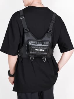 Trendy Multi-Functional Tactical Chest Bag Workwear Riding Street Style Vest Bag Sporty Zippered Hard Men's Chest Bag