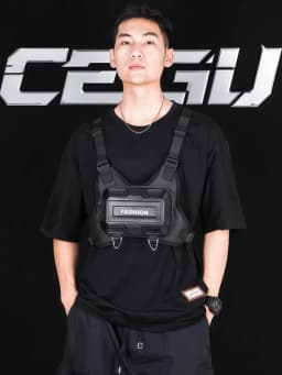 Trendy Multi-Functional Tactical Chest Bag Workwear Riding Street Style Vest Bag Sporty Zippered Hard Men's Chest Bag