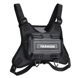 Trendy Multi-Functional Tactical Chest Bag Workwear Riding Street Style Vest Bag Sporty Zippered Hard Men's Chest Bag