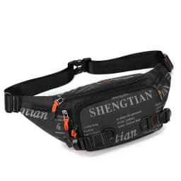 Summer Large Capacity Waterproof Nylon Sports Crossbody Bag for Men Outdoor Casual Mobile Phone Bag Fashionable Leisure Waist...