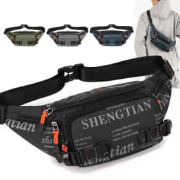 Summer Large Capacity Waterproof Nylon Sports Crossbody Bag for Men Outdoor Casual Mobile Phone Bag Fashionable Leisure Waist...