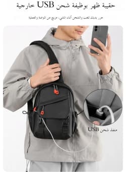Casual Men's Crossbody Bag 2025 New Style Nylon Material Sport Riding Bag Multifunctional Trendy Backpack Yeelar Pure Color