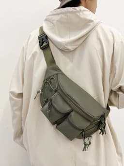 Hiroshima Workwear Style Crossbody Bag Casual Commuter Men's Large Capacity Single Shoulder Bag Leisure Waist Bag Women