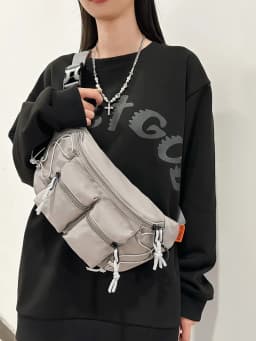 Hiroshima Workwear Style Crossbody Bag Casual Commuter Men's Large Capacity Single Shoulder Bag Leisure Waist Bag Women