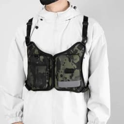 Tactical Camouflage Backpack Men's Personality Vest Bag Casual Nylon Fabric Unisex Crossbody Bag for Leisure Scenarios