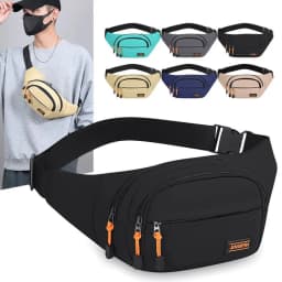 Waterproof Crossbody Bag for Mobile Phone Money Collection Outdoor Work Leisure Nylon Fabric Soft Bag Zipper Closure Unisex