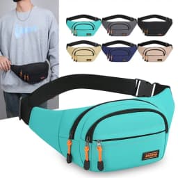 Waterproof Crossbody Bag for Mobile Phone Money Collection Outdoor Work Leisure Nylon Fabric Soft Bag Zipper Closure Unisex