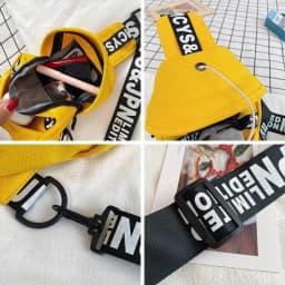 Cute Cartoon Lamb Plush Crossbody Bag Women's Soft Canvas Chest Bag Korean Style Casual Shoulder Bag Animal Pattern