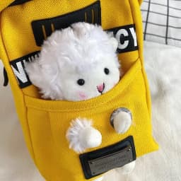 Cute Cartoon Lamb Plush Crossbody Bag Women's Soft Canvas Chest Bag Korean Style Casual Shoulder Bag Animal Pattern