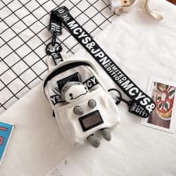 Cute Cartoon Lamb Plush Crossbody Bag Women's Soft Canvas Chest Bag Korean Style Casual Shoulder Bag Animal Pattern