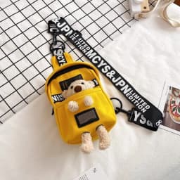 Cute Cartoon Lamb Plush Crossbody Bag Women's Soft Canvas Chest Bag Korean Style Casual Shoulder Bag Animal Pattern