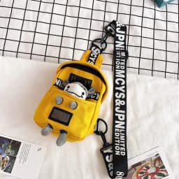 Cute Cartoon Lamb Plush Crossbody Bag Women's Soft Canvas Chest Bag Korean Style Casual Shoulder Bag Animal Pattern