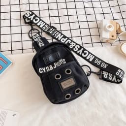 Cute Cartoon Lamb Plush Crossbody Bag Women's Soft Canvas Chest Bag Korean Style Casual Shoulder Bag Animal Pattern