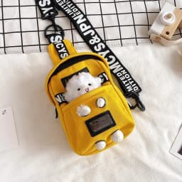 Cute Cartoon Lamb Plush Crossbody Bag Women's Soft Canvas Chest Bag Korean Style Casual Shoulder Bag Animal Pattern
