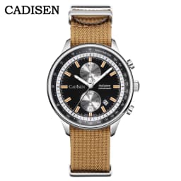 CADISEN New Mens Watches Luxury Quartz Watch For Man Chronograph Japan MIYOTA 0S11 Men Gift Luminous Waterproof Canvas Wristwatc