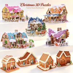 8 Style Christmas Castle Building 3D Puzzle Model X'max House Architecture Construction Jigsaw Puzzles Toys Kids Christmas Gift